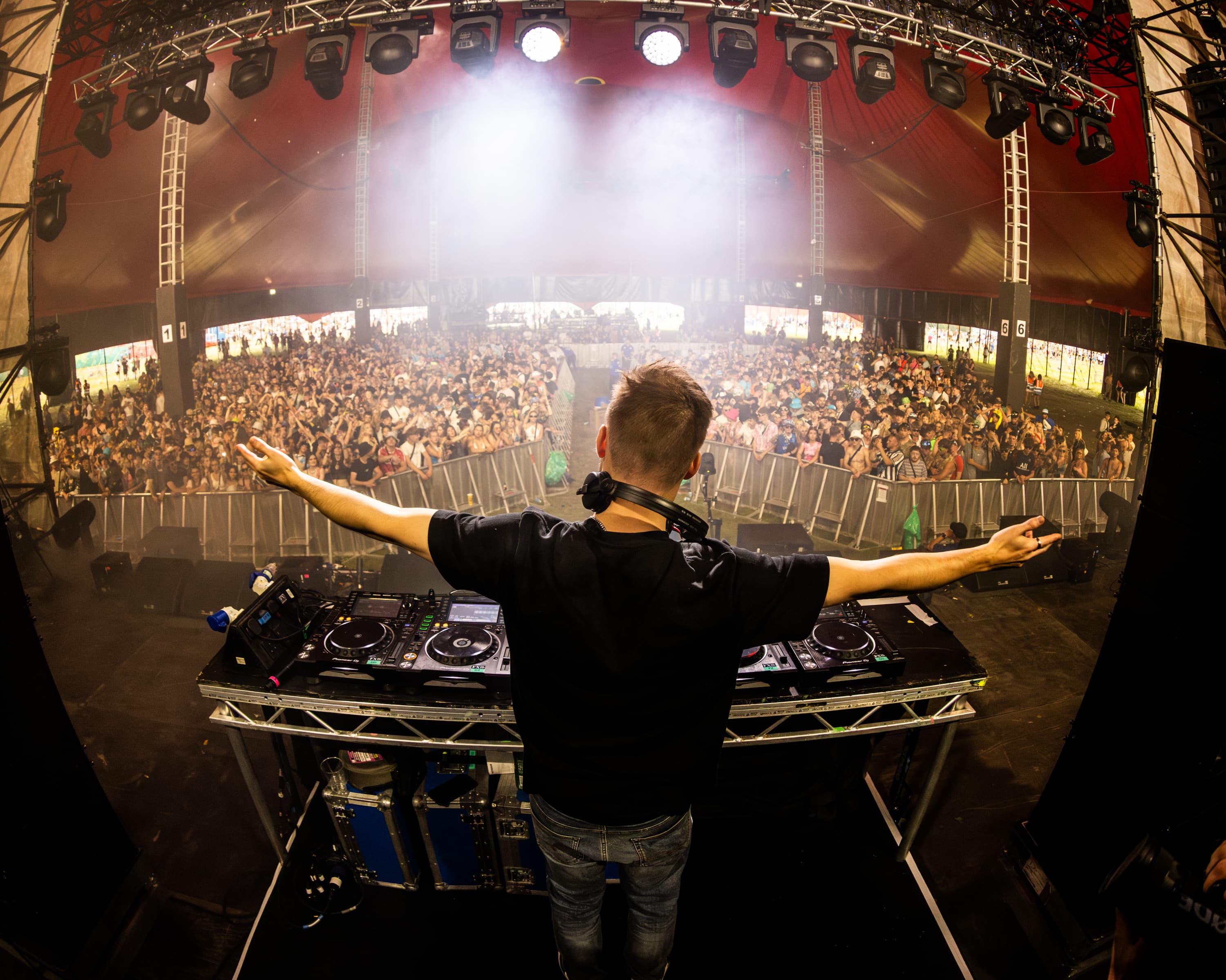 DJ Duncan Burton performing at Reading Festival